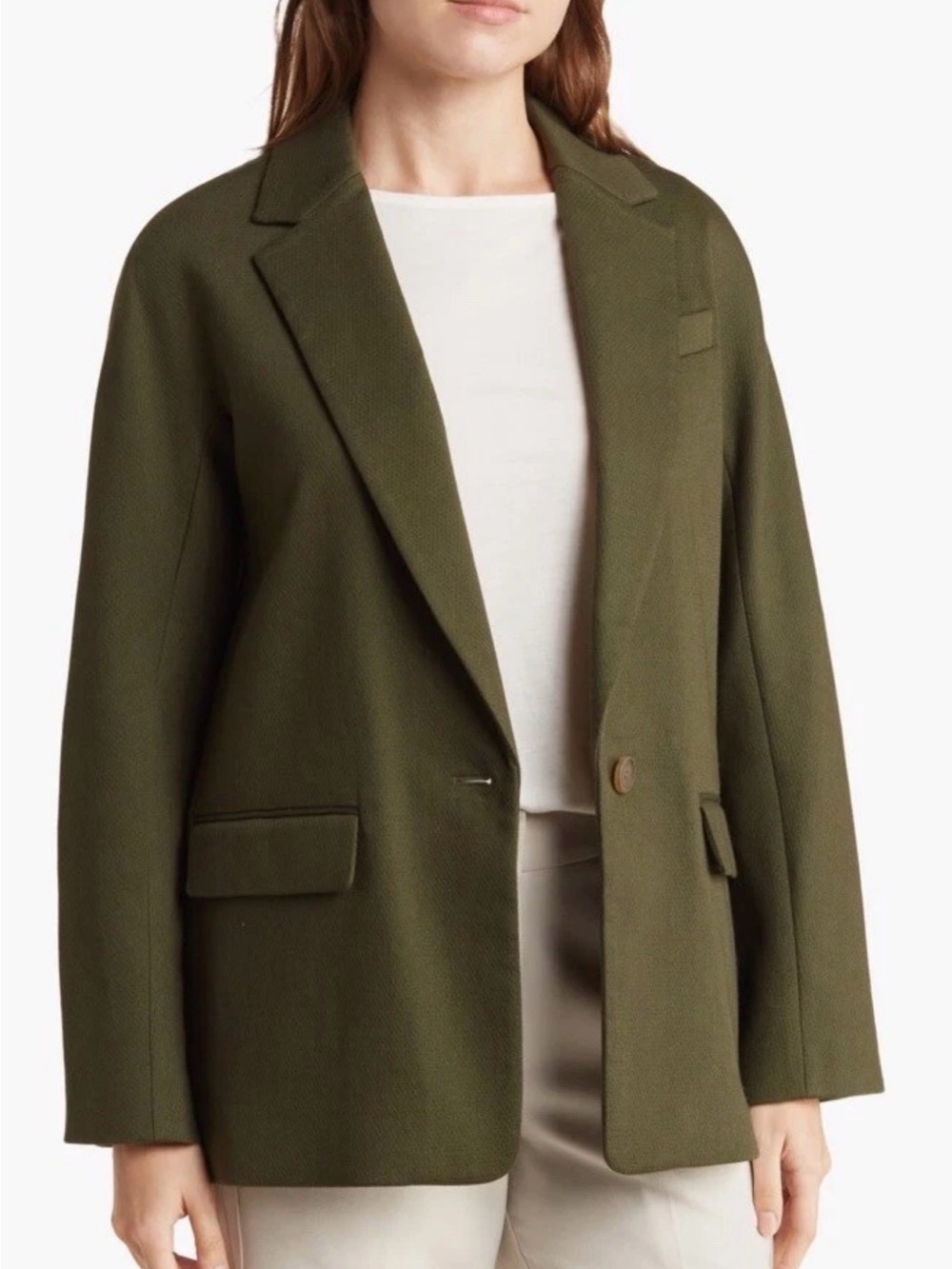Vince Tuscan Olive Textured Single-Button Blazer 6 - Picture 10 of 10